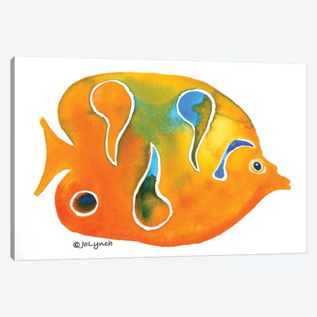 Fish Small Orange Canvas Print #JLY23} by Jo Lynch Canvas Art Print