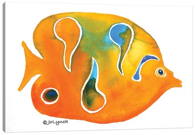 Fish Small Orange Canvas Art Print - Orange