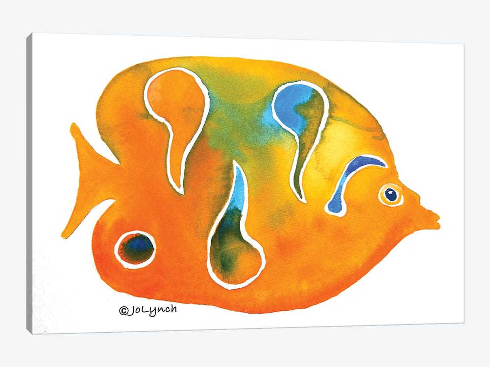 Fish Small Orange by Jo Lynch 1-piece Canvas Art