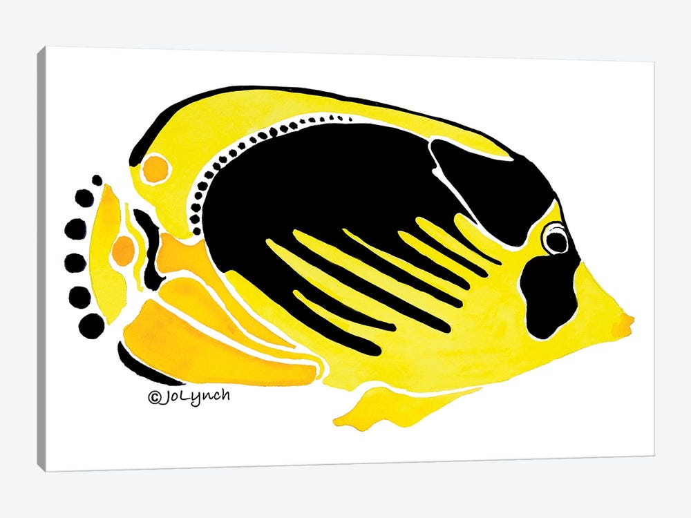 Fish Yellow Black by Jo Lynch 1-piece Art Print