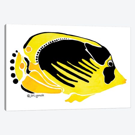 Fish Yellow Black Canvas Print #JLY24} by Jo Lynch Canvas Art