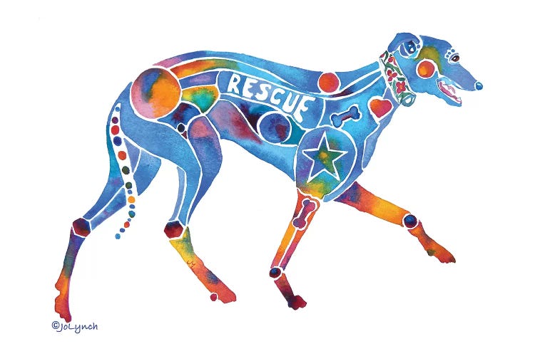 Greyhound Rescue by Jo Lynch wall art