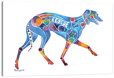 Greyhound Rescue Canvas Art Print - Jo Lynch