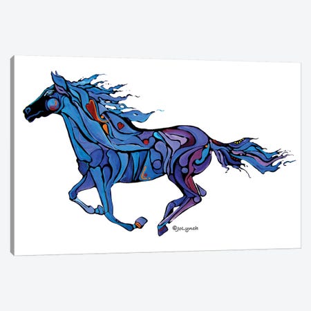 Horse Running Free Canvas Print #JLY34} by Jo Lynch Art Print