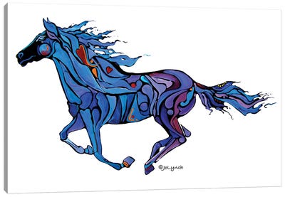 Horse Running Free Canvas Art Print - Jo Lynch