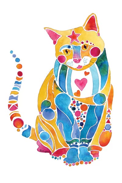 Jewel Kitty Cat Whimsical by Jo Lynch canvas print