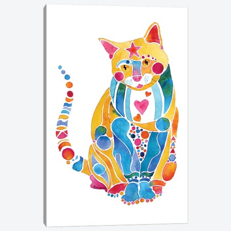 Jewel Kitty Cat Whimsical Canvas Print #JLY35} by Jo Lynch Art Print