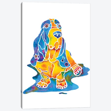 Baily Bassett Hound Dog  On Base Canvas Print #JLY3} by Jo Lynch Canvas Art Print
