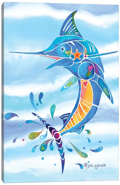 Marlin Fishing Canvas Art Print - Jo Lynch
