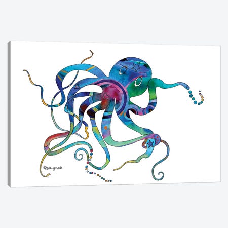 Octopus Multi I Canvas Print #JLY44} by Jo Lynch Canvas Wall Art