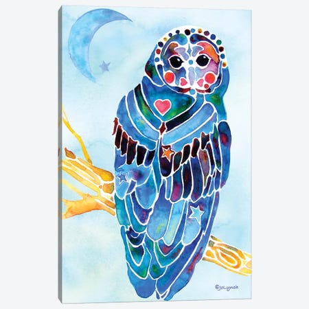 Owl Minocom Canvas Print #JLY45} by Jo Lynch Canvas Wall Art