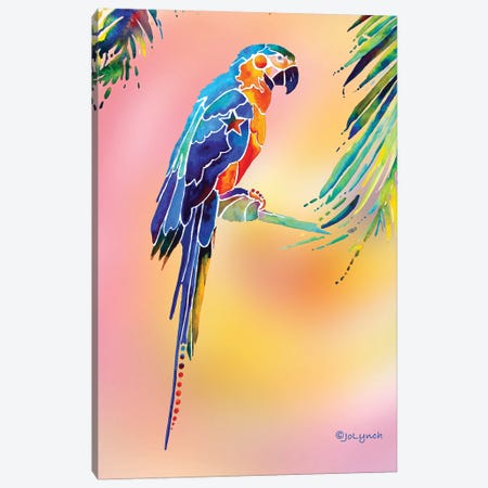 Tropical Parrot Canvas Print #JLY59} by Jo Lynch Canvas Artwork