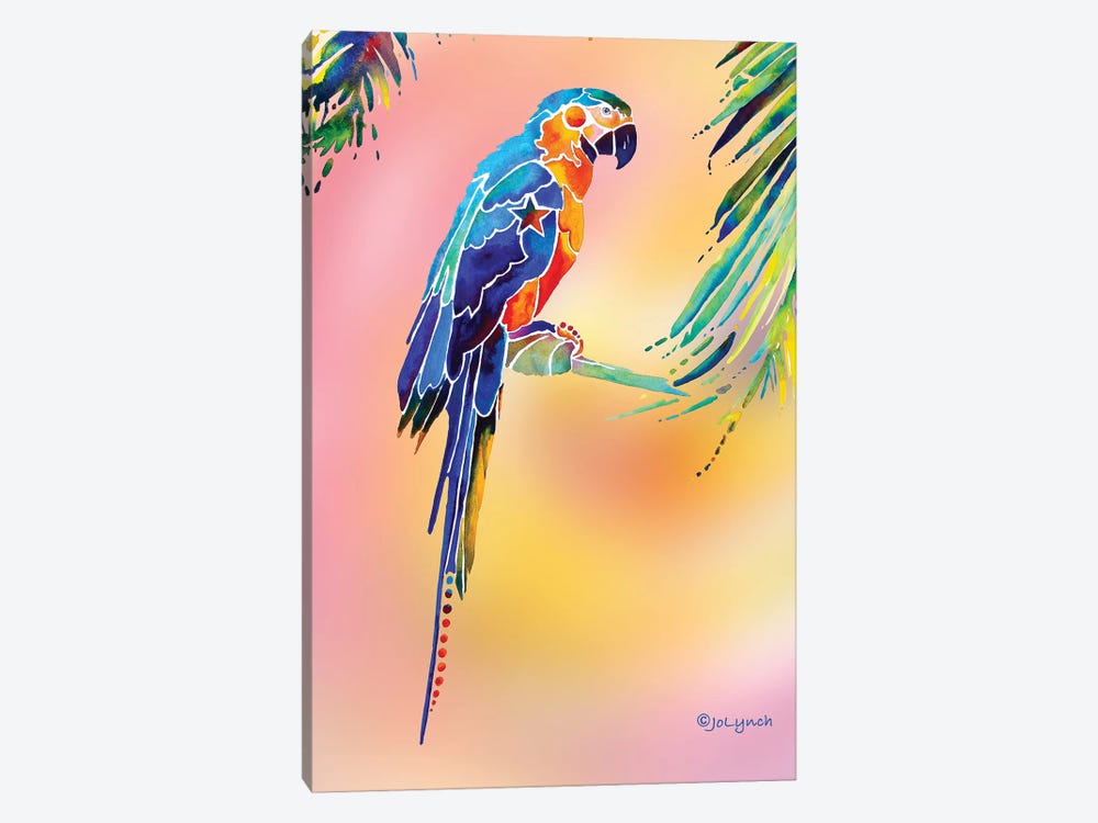Tropical Parrot by Jo Lynch 1-piece Canvas Print