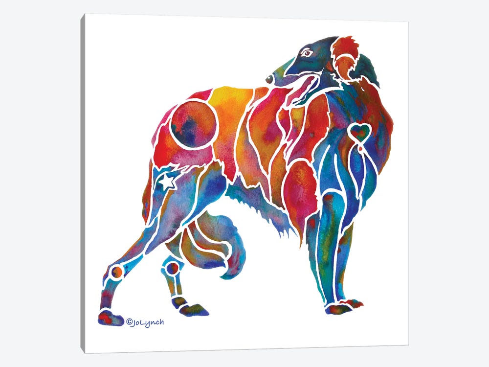 Borzoi Hound Dog by Jo Lynch 1-piece Canvas Art