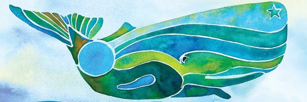 Jo Lynch: Whale On Background by Jo Lynch