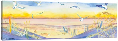 Beach Dunes Seagulls Canvas Art Print - Jo Lynch
