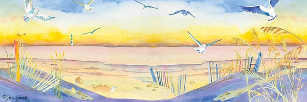 Jo Lynch: Beach Dunes Seagulls by Jo Lynch