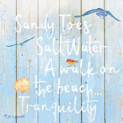 Beach Sign Sandy Toes by Jo Lynch canvas print