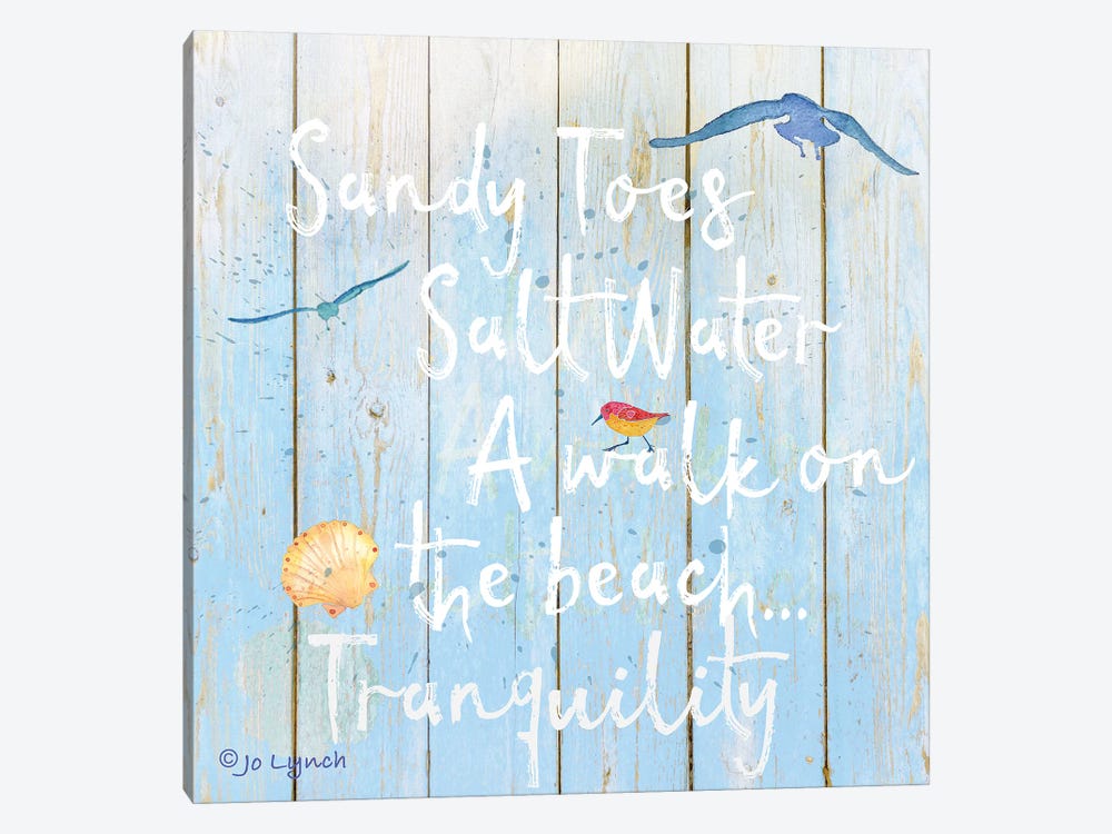 Beach Sign Sandy Toes by Jo Lynch 1-piece Canvas Artwork