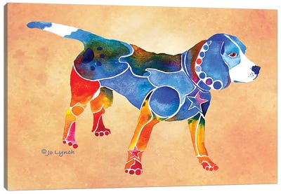 Beagle Dog Canvas Art Print - Jo Lynch