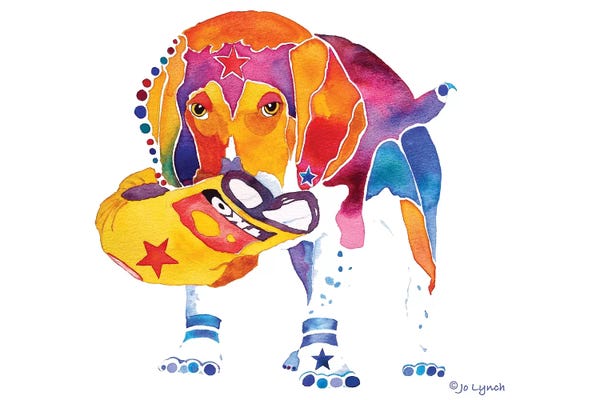 Jo Lynch: Beagle with Toy by Jo Lynch