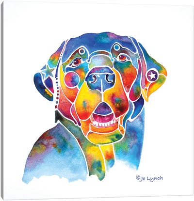 Black Labrador Lab Canvas Art Print - Labrador Retriever Art