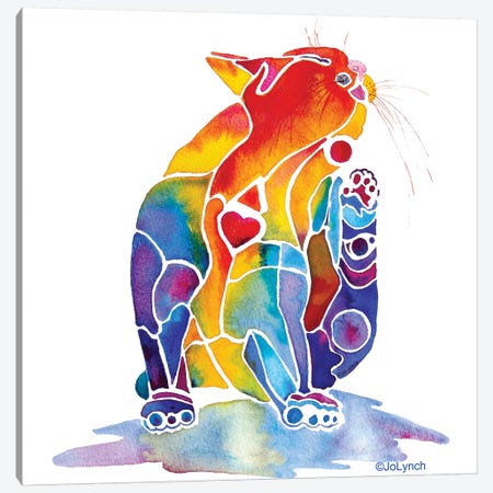 Cat Love Cat Canvas Print #JLY83} by Jo Lynch Art Print
