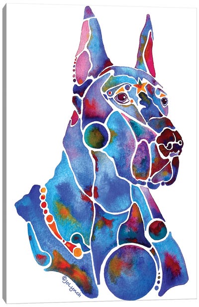 Doberman Dog Canvas Art Print - Jo Lynch