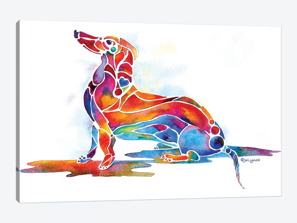 Doxie Dachshund Dog by Jo Lynch 1-piece Canvas Art Print