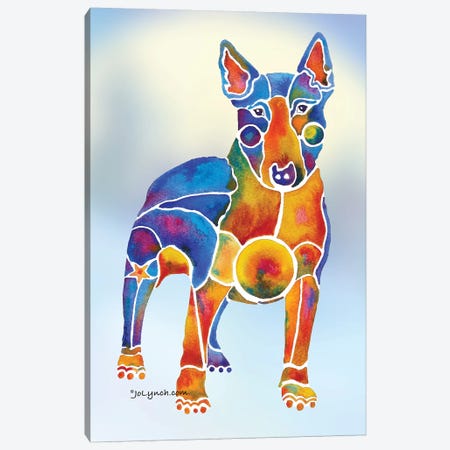 Bull Terrier Dog On Background Canvas Print #JLY8} by Jo Lynch Art Print
