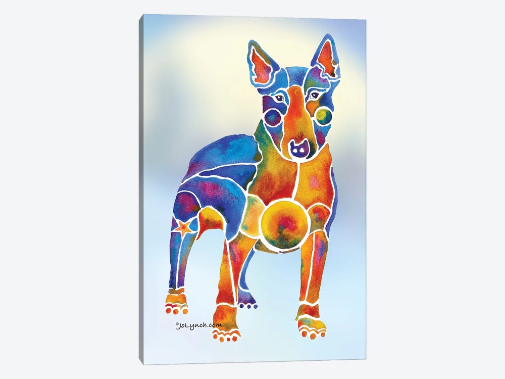Bull Terrier Dog On Background by Jo Lynch 1-piece Canvas Art Print