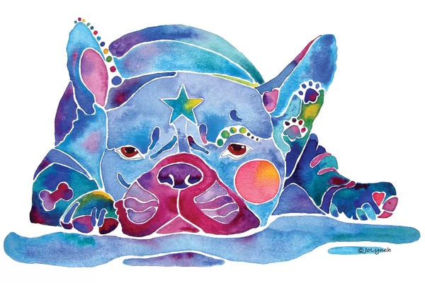 Jo Lynch: French Bulldog Blue by Jo Lynch