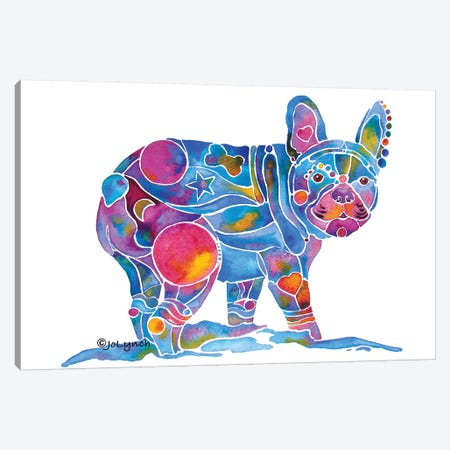 French Bulldog Blue Toots Canvas Print #JLY91} by Jo Lynch Canvas Wall Art
