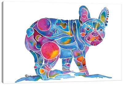 French Bulldog Blue Toots Canvas Art Print - Jo Lynch