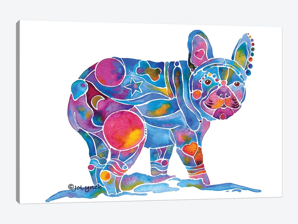 French Bulldog Blue Toots by Jo Lynch 1-piece Canvas Print