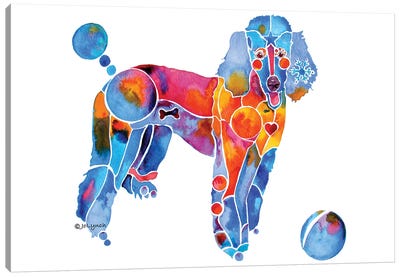 French Poodle Dog Canvas Art Print - Poodle Art