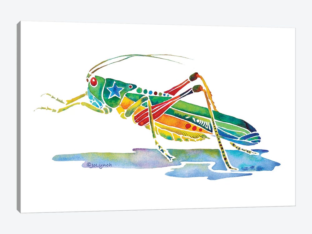 Grasshopper Insects by Jo Lynch 1-piece Canvas Artwork