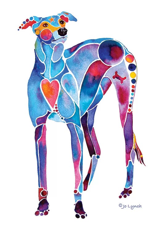 Greyhound Rescue II by Jo Lynch wall art