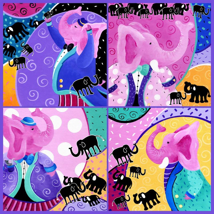 Pink Elephants by Juleez wall art