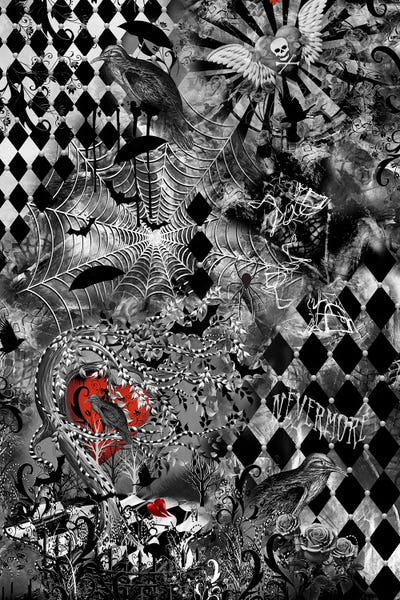 Nevermore Harlequin Heart by Juleez multi panel art