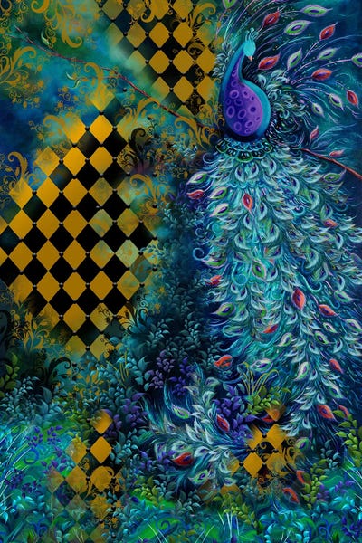 Harlequin Peacock by Juleez multi panel art