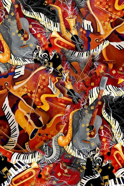 Colorful Musical Instruments by Juleez canvas print