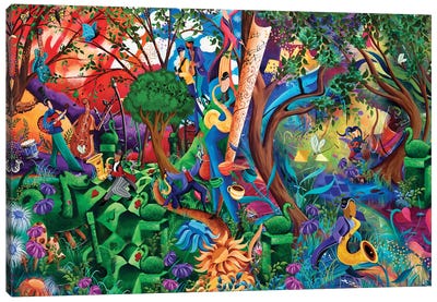 Wonderland Garden Party Canvas Art Print - Musical Instrument Art