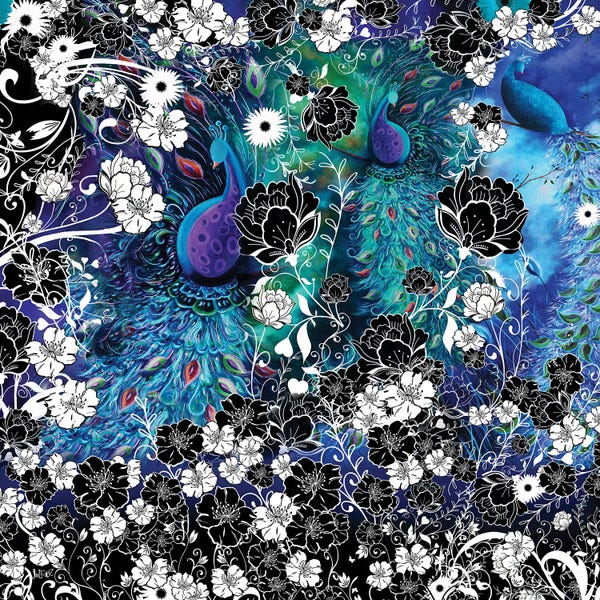 Peacocks: Peacock Garden Square by Juleez