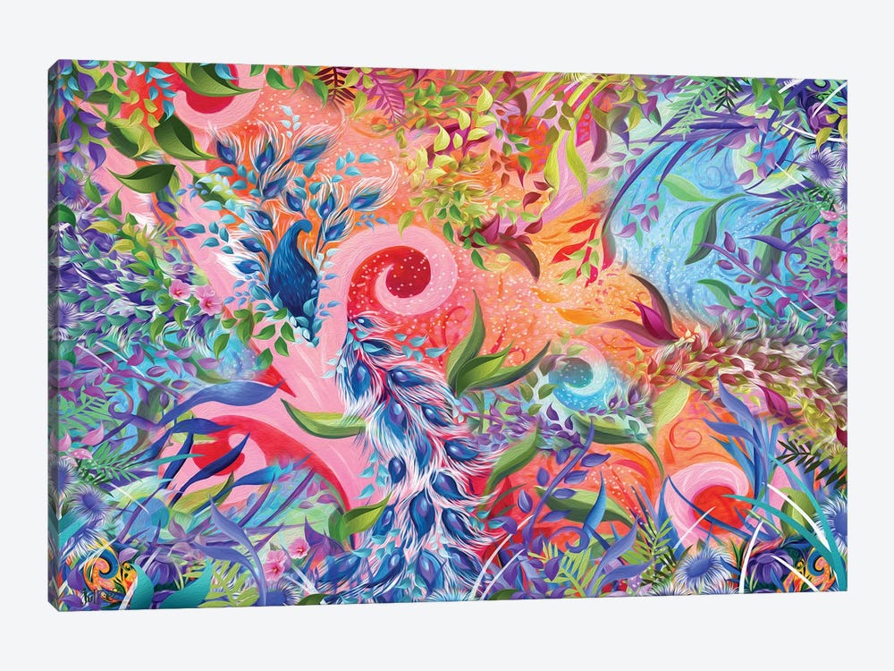 Sunset Peacock by Juleez 1-piece Canvas Art