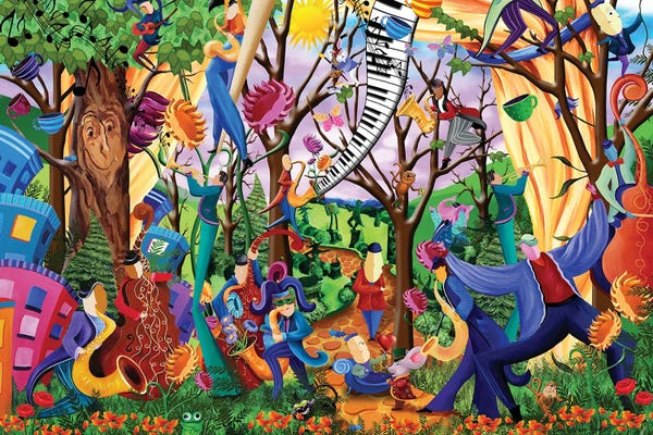 Psychedelic Dreamscapes: Happy Town by Juleez