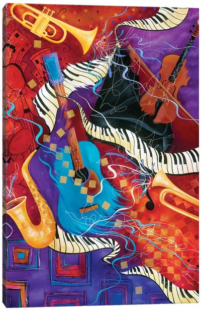 Supper Club Music Canvas Art Print - Trumpet Art