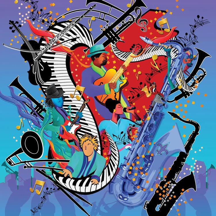 Blue Jazzy Jam by Juleez wall art