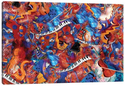 Music Madness Canvas Art Print - Jazz Art