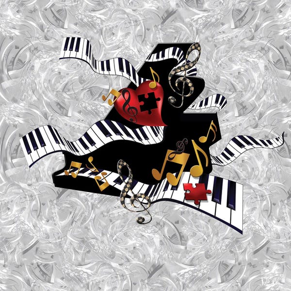 Music Notes: Piano Swirl by Juleez